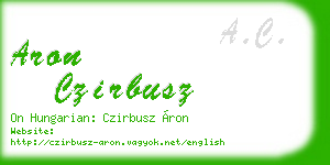 aron czirbusz business card