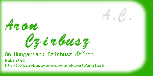 aron czirbusz business card